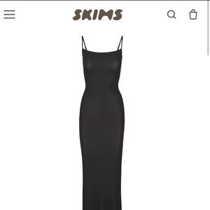 ‼️Skims SOFT LOUNGE LONG SLIP DRESS ONYX ‼️